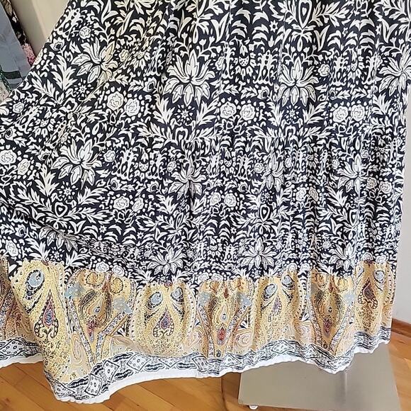 Ellen Parker Sleeveless Floral Maxi Dress V Neck Boho Cottagecore Hippie Peasant - Picture 7 of 9